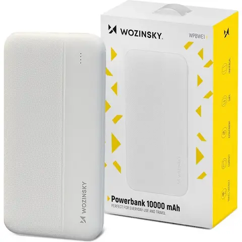 Wozinsky WPBWE1 Weiß 10000mAh Li-Po Powerbank (2x USB-A)