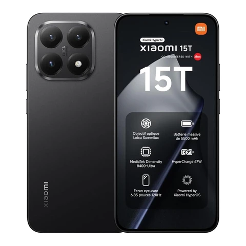 Xiaomi 15T Smartphone avec objectif Leica 12 Go + 256 Go - Noir