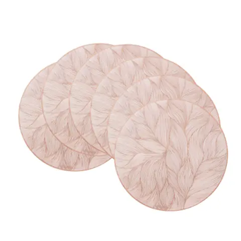 Lot de 6 Sets de Table Wanxianghua en PVC Doré, Lavables et Essuyables, Décoration de Table Multicolore pour Fêtes et Mariages