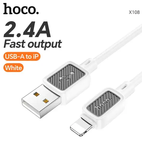HOCO X108 USB-A to Lightning 2.4A Charging Cable White