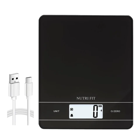 NUTRI FIT Digitale Küchenwaage, hochpräzise elektronische Waage mit Teigschaber