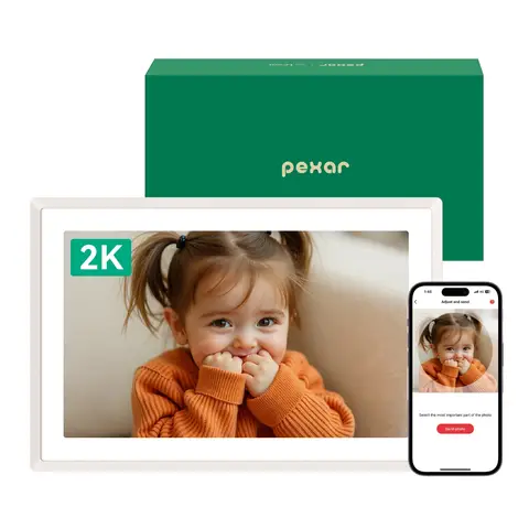 Pexar by Lexar WiFi Digital Picture Frame 11″ | Yahoo Tech Best Tested Frame 2025 | 2K Resolution Ultimate Clarity， Anti-Glare Touch Stunning Screen for Gifting， Share Photos/Videos via APP， Sand