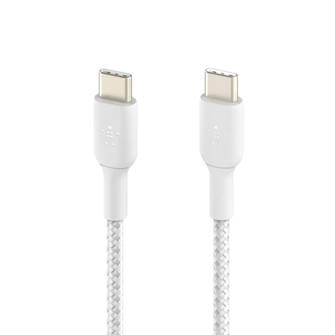 Belkin BoostCharge câble à gaine tressée USB-C vers USB-C - 15 cm - blanc
