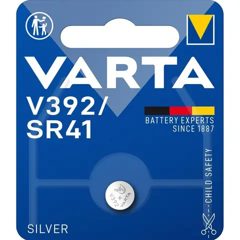 VARTA ELECTRONICS V392/SR41 Silberoxid-Knopfzelle - 1,55V - 1er-Pack - Für Präzisionsgeräte wie Uhren und Taschenrechner