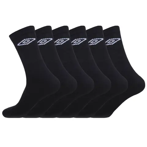 UMBRO UMB/1/TENX6 Lot de 6 paires de chaussettes noir - Pointure 43/46