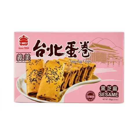 I-Mei Taipei Egg Roll Black Sesame Flavor 66g