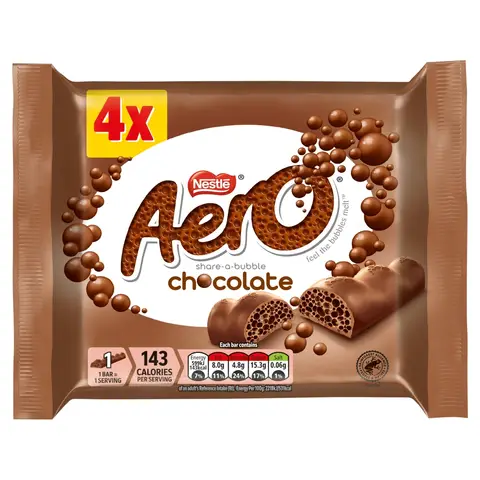 Aero Purely Chocolate 4 Bars 108g