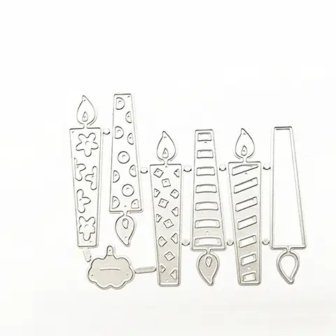 Candles Die Cut for Card Making, Scrapbooking Die-Cuts, Metal Cutting Dies Congratulations Die Cuts Happy Birthday Embossing Stencils Template for DIY Scrap-Booking Decor Wedding Blessing Card