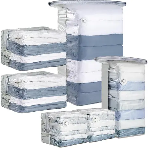 TAILI 6 Pack Vacuum Storage Bags, Cube Space Saver Bags Combo (3 Jumbo +3 Medium), Vacuum Seal Bags for Bedding, Clothing, Comforters, Blankets, Closet Oragnizer and Storage