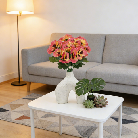 4Pcs 11in/28cm
Artificial Pansies Flowers Outdoor Faux Flowers Plastic Plants Artificial Silk Flowers for Front Porch Garden Window Box Hanging Planter Decoration(orange)