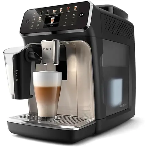 Philips EP5547/90 Vollautomatische LatteGo Espressomaschine, 5500 Serie, SilentBrew-Technologie, Schnellstart, Aromatischer Kaffee aus frisch gemahlenen Bohnen, 20 heiße und kalte Getränke, Schwarz Chrom