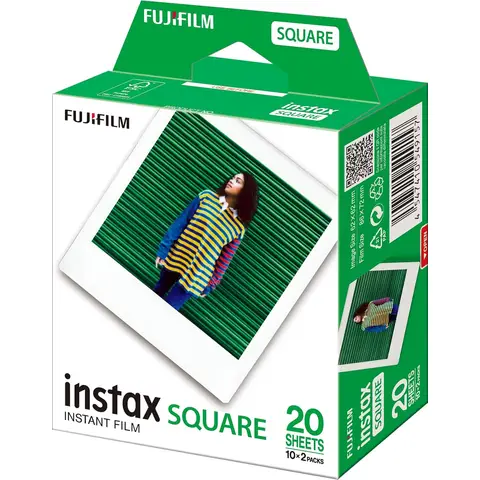 FUJIFILM Instax Square Farbig Sofortbildfilm, 2 Kassetten, 20 Aufnahmen