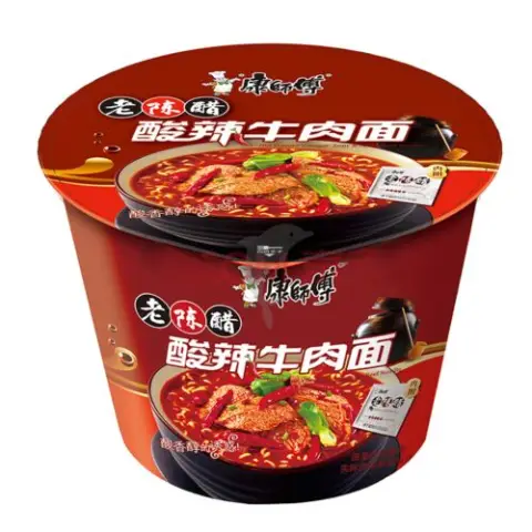 Master Kong Instant Noodles- Hot & Sour Artificial Beef Flavour(Bowl) 122g 康师傅经典桶面-酸辣牛肉
