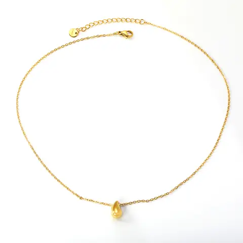 Droplet Pendant Chain 18K Gold Plated 40cm Necklace