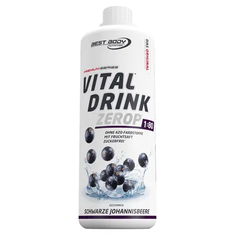 Best Body Nutrition Vital Drink Zero - Schwarze Johannisbeere - 1000 ml Flasche