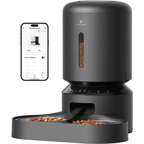 PETLIBRO Granary Automatic Dual Pet Feeder 5L – Timed Dry Food Feeder, Black