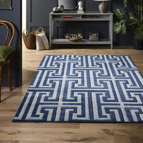 Origin Rug Greek Key Navy/Beige 160x230cm