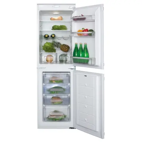 CDA FW852 Static Integrated Fridge Freezer, Sliding Hinge, 50/50, E Rated