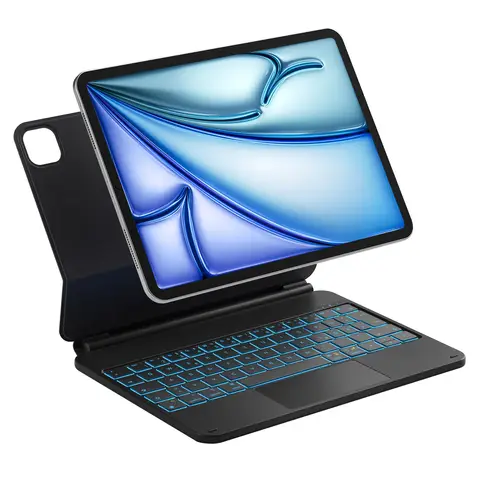 Inateck NeoMagic Magnetische Tastatur Hülle für iPad Air 11 Zoll M4/M3/M2 (2026/2025/2024),Air 5/4,Magic Keyboard für iPad Pro 11,Freitragender Ständer,7-Farbige Beleuchtung,KB09119