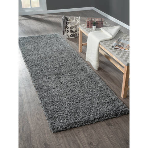 My Flair Teppich "My Shaggy" rechteckig dunkelgrau 250 x 80 cm