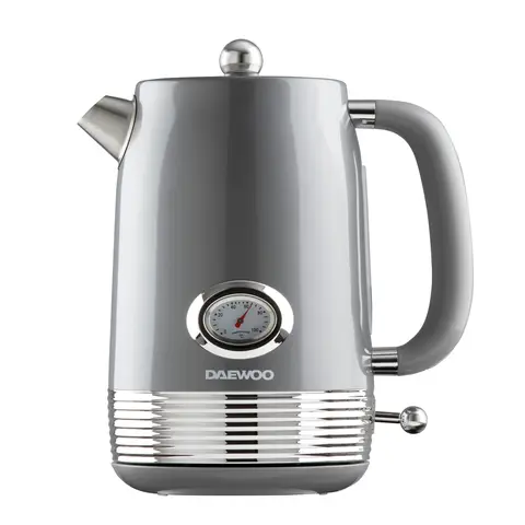 DAEWOO Denver Retro Kettle, 1.5L, Rapid Boil, Smoked Grey - SDA2747GE