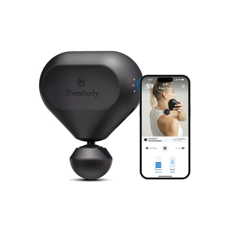 Therabody Theragun Mini 2.0 Percussive Massage Device – Compact Deep Muscle Treatment, 3 Attachments, Quiet Technology – Black