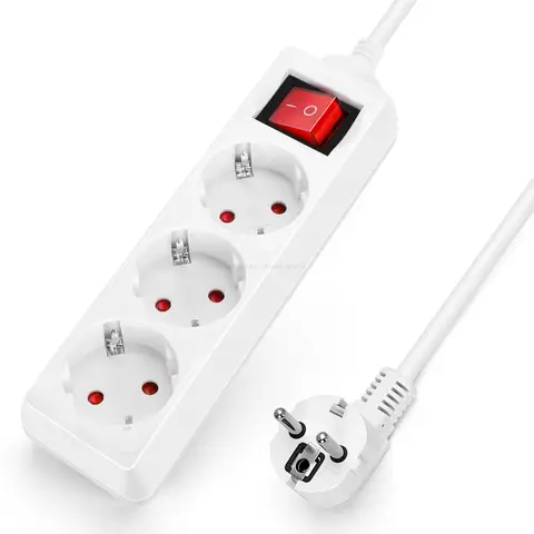 Aigostar 20FGM Steckdosenleiste 3-fach, 1,5 m Kabel, max. 3680 W, mit Hauptschalter, Kindersicherung, 1,5 mm²