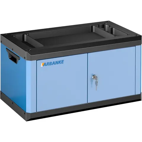 LARBANKE Heavy Duty Lockable Double Door Tool Box | Multifunctional Countertop | Portable with Extension Connecting Holes | Durable Garage Storage Solution