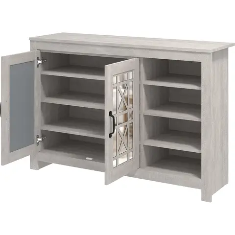 Galano Isadora 16-Pair Shoe Cabinet – Modern Shoe Storage Unit with 2 Doors & Adjustable Shelves – Freestanding Organiser for Entryway, Home or Office – Dusty Grey Oak