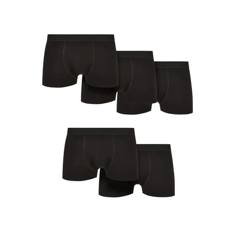 Urban Classics effen boxershorties van biologisch katoen 5-pack - onderdelen - zwart - XXL