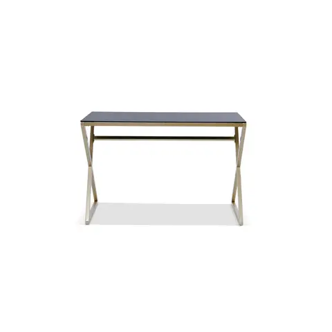 jahnke Schreibtisch XTRA Desk Schwarzglas/Goldfarben