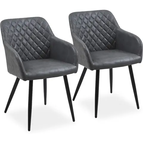 CLIPOP Grey Velvet Dining Chairs Set of 2 Upholstered Living Room Armchair with Metal Legs Reception Leisure Corner Chair for Lounge grey 0016gy 41*51*83 cm