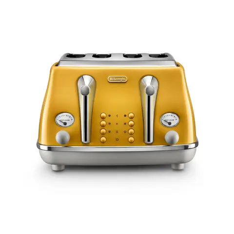 De'Longhi Icona Capitals, 4 Slice Toaster, New York Yellow - CTOC4003.Y