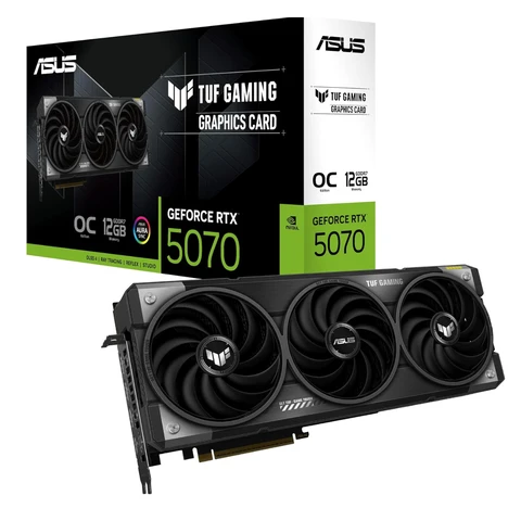 ASUS TUF Gaming GeForce RTX 5070 12 GB GDDR7 OC Edition Grafikkarte (NVIDIA Blackwell-Architektur und DLSS 4, 2,5-Slot-Design, SSF, PCIe 5.0, 3x DisplayPort 2.1b, 2x HDMI 2.1b)