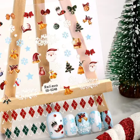 【Christmas Edition】MeoMagic Christmas gel nail stickers Self Adhesive Nail Decoration 5D-0248 (Only stickers)