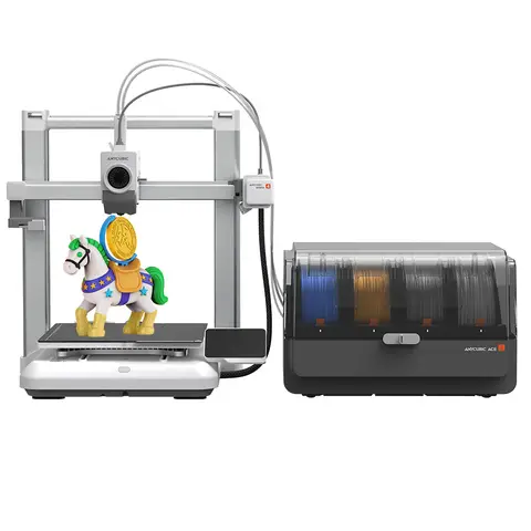 ANYCUBIC Kobra 4 Combo 3D-Drucker, mehrfarbiger Druck, LeviQ 3.0 automatische Nivellierung, 49-Punkt-Nivellierung, Präzision < 0,02 mm, Druck-While-Drying, 65 °C aktive Trocknung
