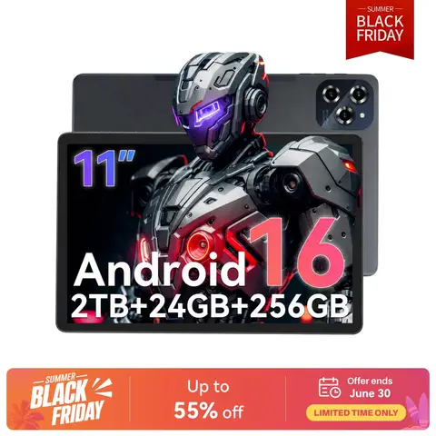 TABWEE W90 Tablet 11" Android 16 Dual 4G SIM + 5G Wifi, Octa-Core AI Tablet,, 24GB (8+16) RAM+256GB ROM(2TB TF), 8000mAh 18W Fast Charging, 8mp+16MP, Widevide L1, 4G LTE