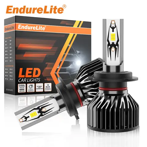 ENdureLite H4 High and Low Beam, Car LED Light,  6000K Cool White Light Bulbs, 17000LM Brighteness, Efficent Cooling System, Plug & Play, Pack of 2