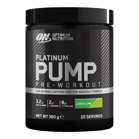 ON PUMP Pre-Workout Booster ohne Koffein mit Beta-Alanin, Citrullin, L-Arginin & Fruitflow, Zitronen-Limette-Geschmack, Intensives Training, 20 Portionen, 380 g
