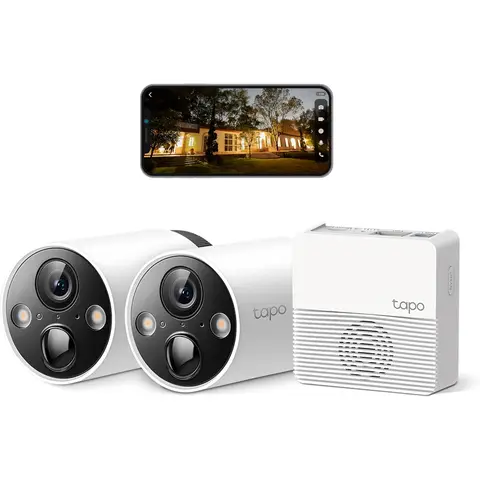 TP-Link Tapo C420S2 Outdoor-Sicherheitskamera, 2K hohe Auflösung, 5200mAh wiederaufladbarer Akku, Vollfarb-Nachtsicht, intelligente Erkennung, microSD-Karten- und Cloud-Speicher, 2-Kamera-Set
