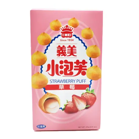 I MEI Puff - Strawberry 義美小泡芙-草莓57g