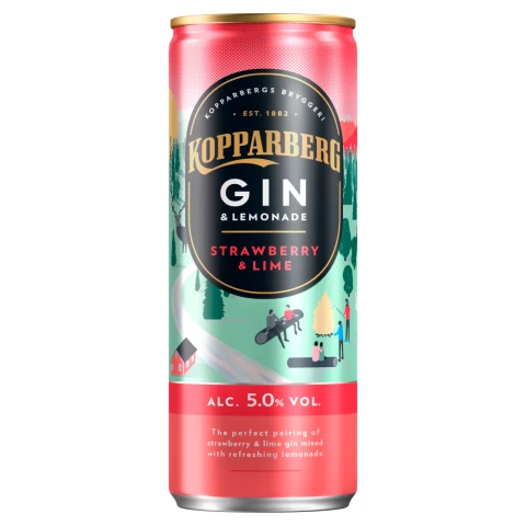 Kopparberg Strawberry Gin & Lemonade 250Ml (Abv 5%)