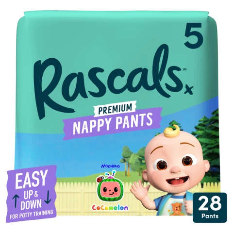 Rascals CoComelon Premium Nappy Pants Size 5 28 Pack