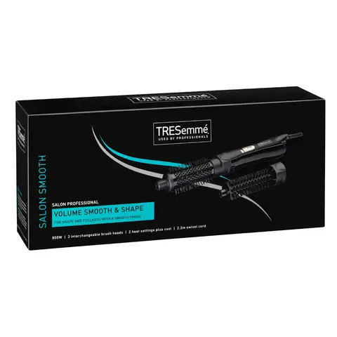 TRESemmé Volume Smooth and Shape Hot Air Styler – 800W Power, 2 Brush Heads, 2 Heat/Cool Settings – Black, 2781TU