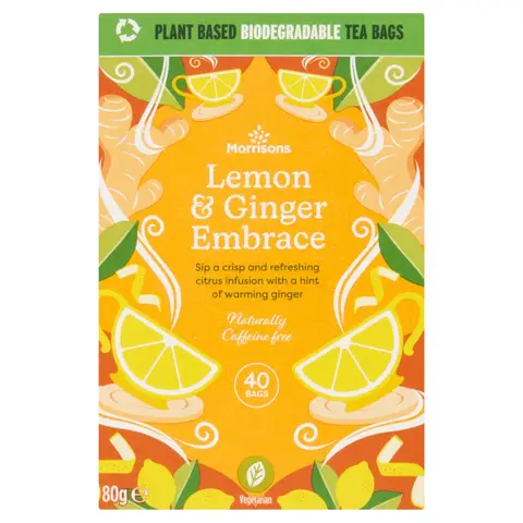 Morrisons Lemon & ginger Embrace 40 Bags 80g