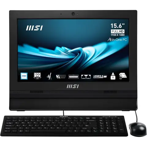 MSI Pro AP162T ADL All-in-One PC, 15.6'' TouchScreen, Intel N100 4GB RAM, 128GB SSD, Windows 11 PRO