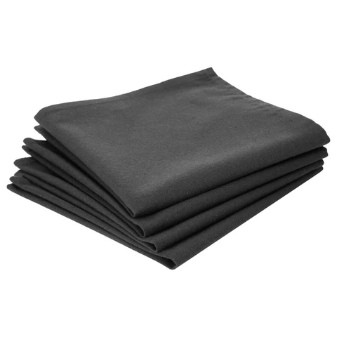 4 Serviettes de table en coton gris foncé