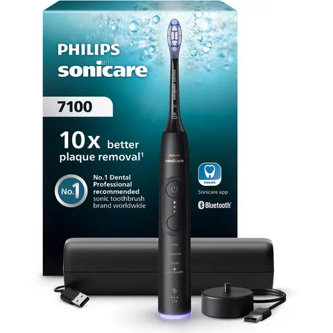 Philips Sonicare 7100 serie - elektrische tandenborstel - zwart - reisetui - gezonder tandvlees - HX7421/01