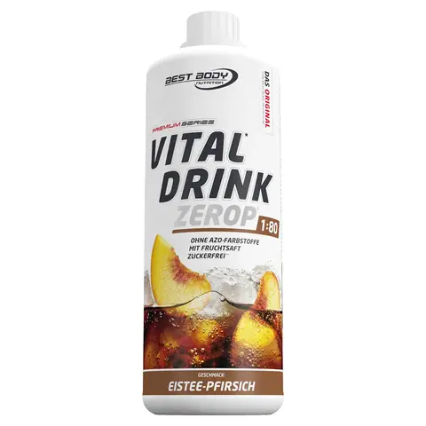 Best Body Nutrition Vital Drink Zerop - Eistee Pfirsich - 1000 ml Flasche