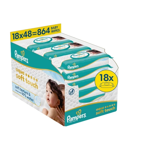 Pampers Soft Touch babydoekjes 18 x 48 stuks